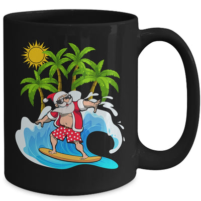 Christmas In July Summer Santa Claus Beach Hawaii Surf Mug | teecentury