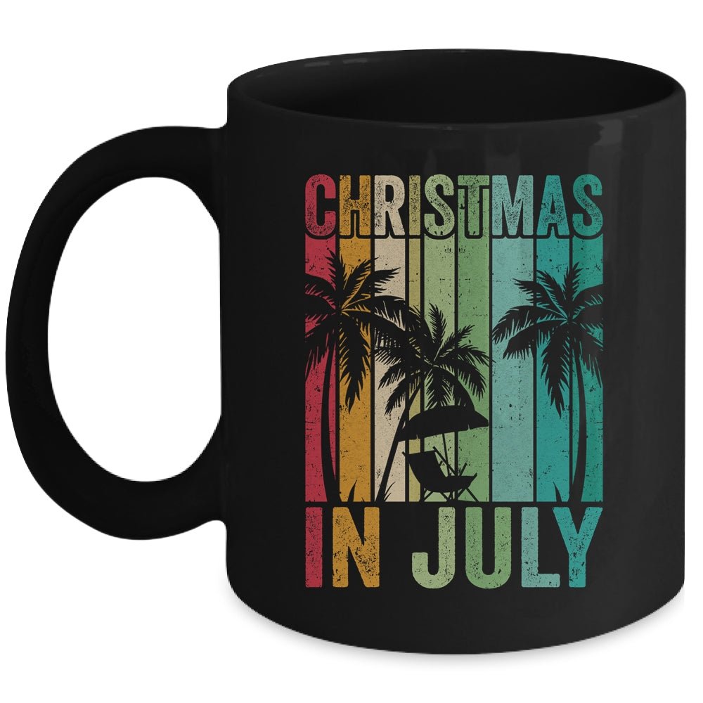 Christmas In July Vintage Beach Palms Hawaii Summer Party Mug 11oz