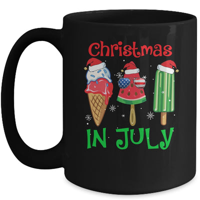 Christmas In July Watermelon Ice Pops Xmas Santa Hat Mug | teecentury