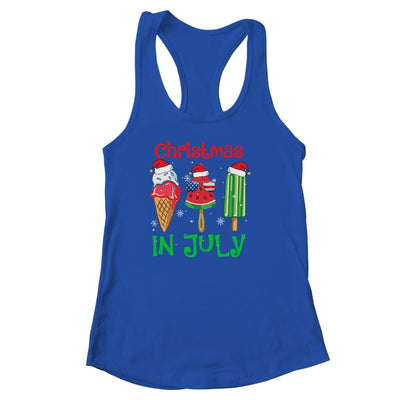 Christmas In July Watermelon Ice Pops Xmas Santa Hat Shirt & Tank Top | teecentury