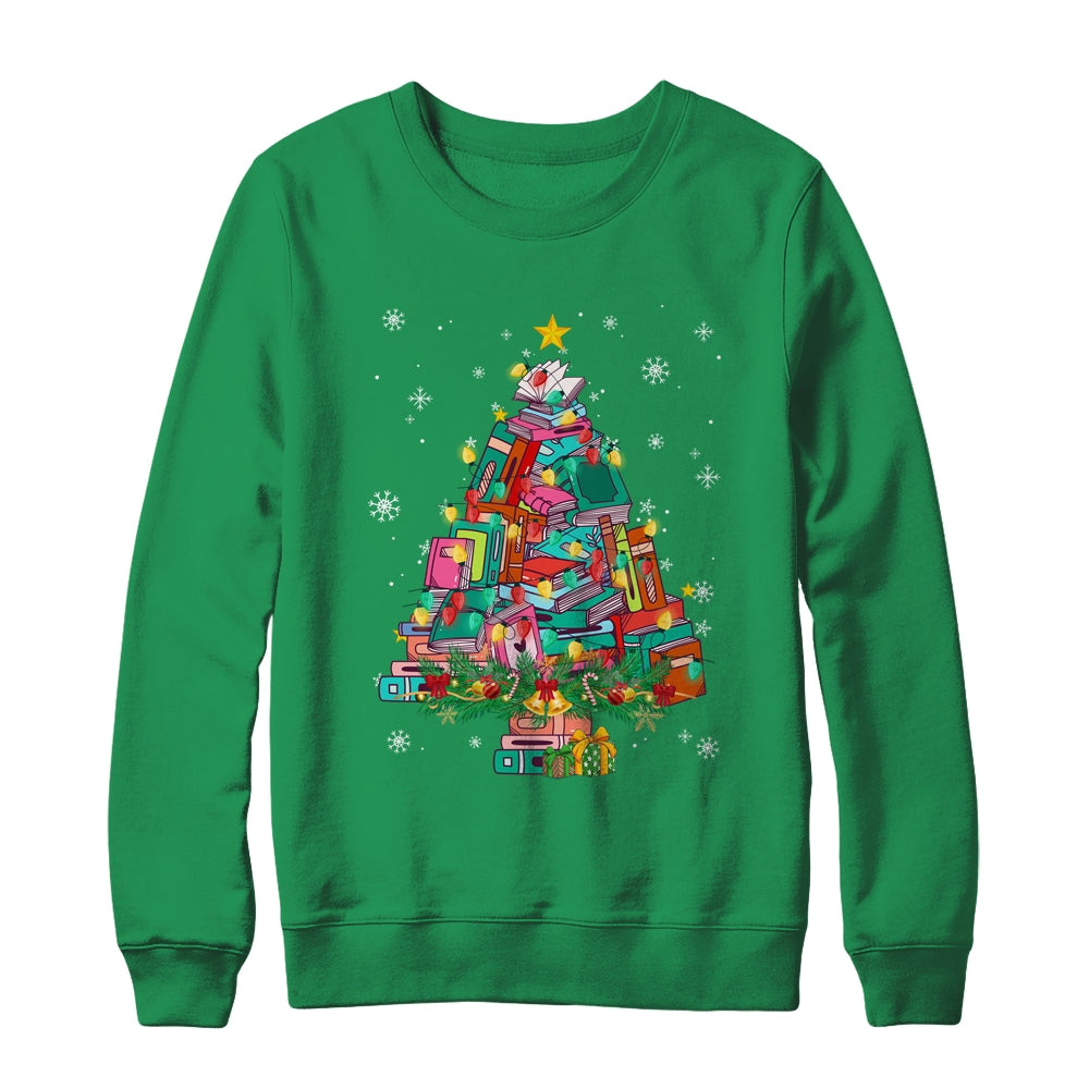 Christmas Library Tree Funny Xmas Librarian And Book Lover Shirt & Sweatshirt | teecentury
