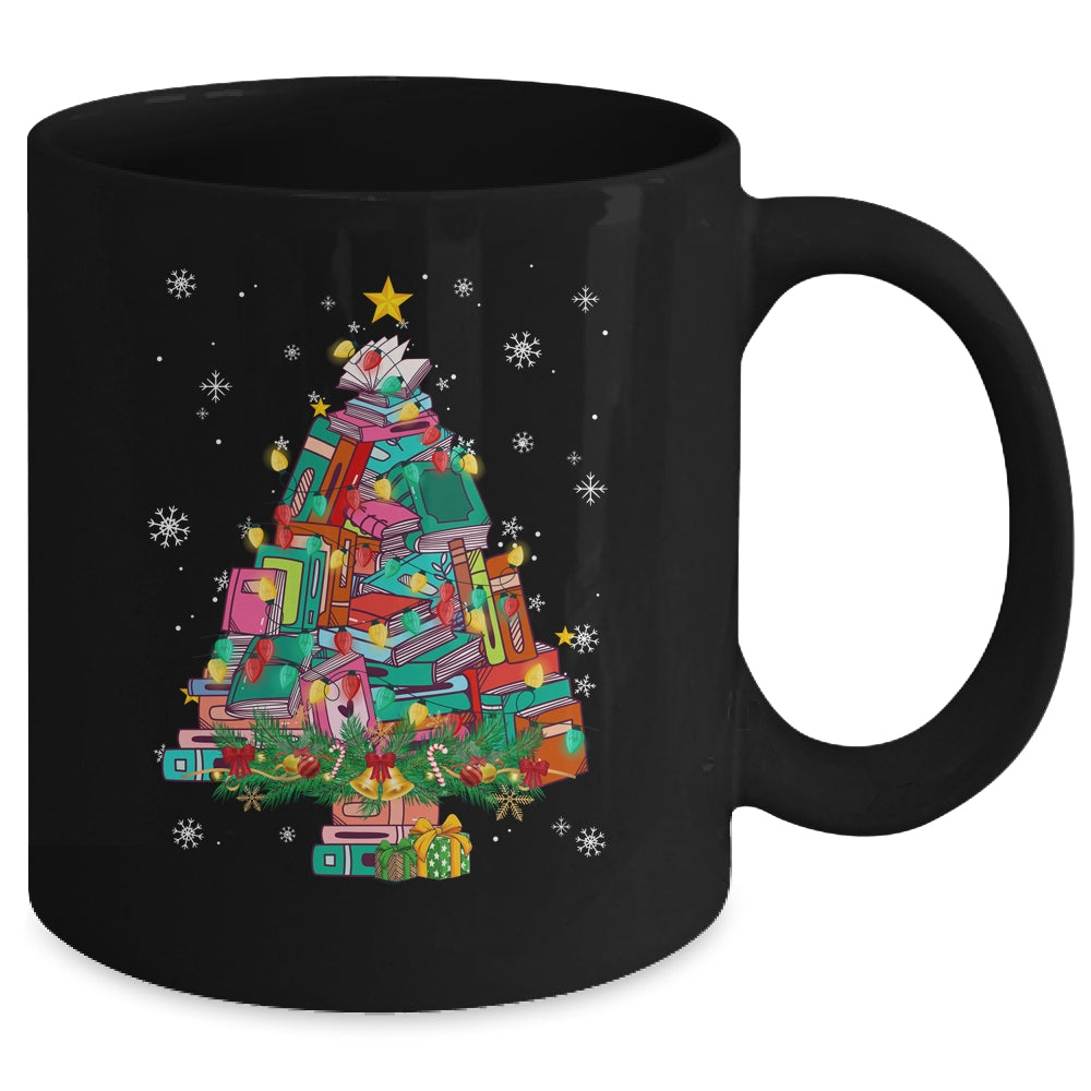 Christmas Library Tree Funny Xmas Librarian And Book Lover Mug | teecentury
