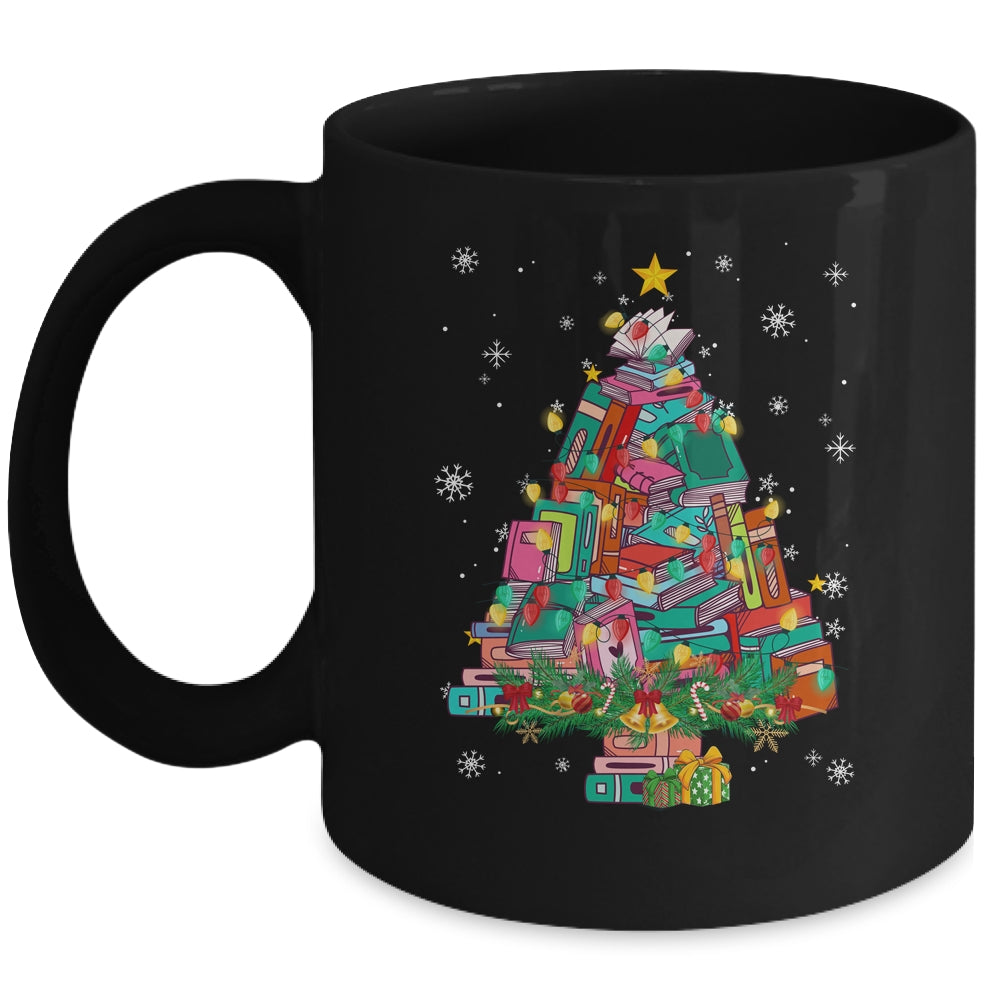 Christmas Library Tree Funny Xmas Librarian And Book Lover Mug | teecentury