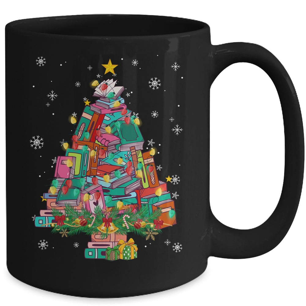 Christmas Library Tree Funny Xmas Librarian And Book Lover Mug | teecentury
