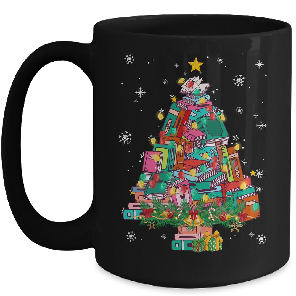 Christmas Library Tree Funny Xmas Librarian And Book Lover Mug | teecentury