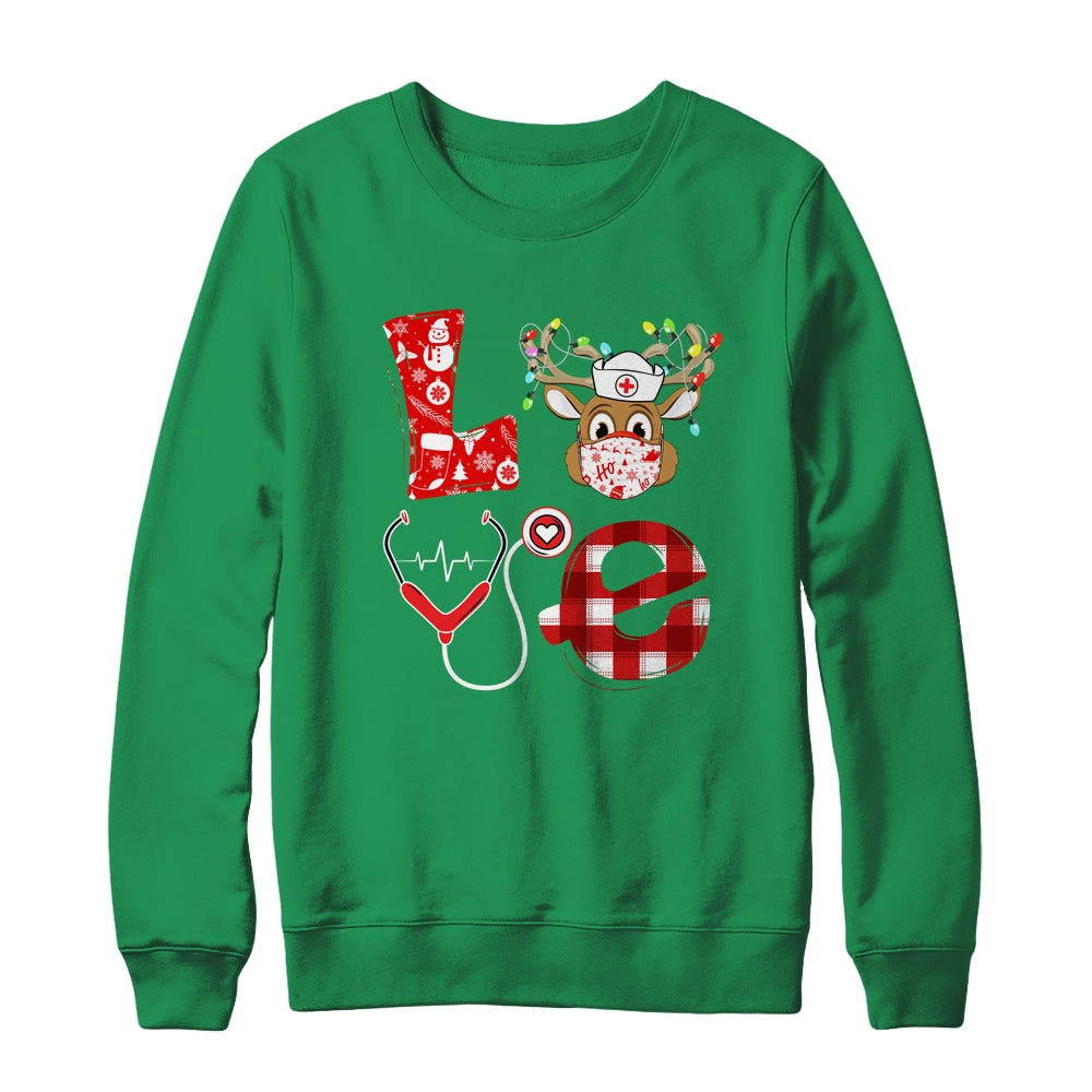 Christmas Nurse Love NICU RN ER Santa Reindeer Nurse Hat T-Shirt & Sweatshirt | Teecentury.com