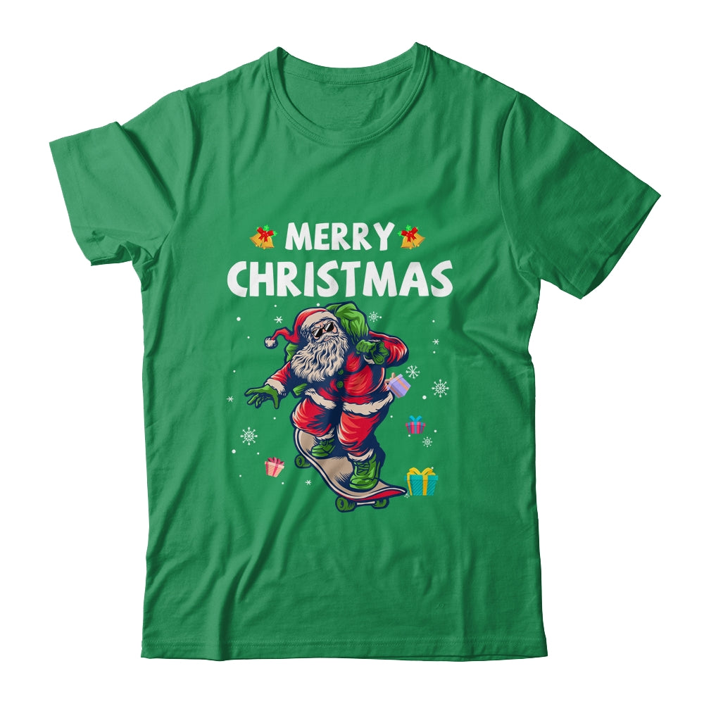Christmas Skateboarding Santa Skater T-Shirt & Sweatshirt | Teecentury.com