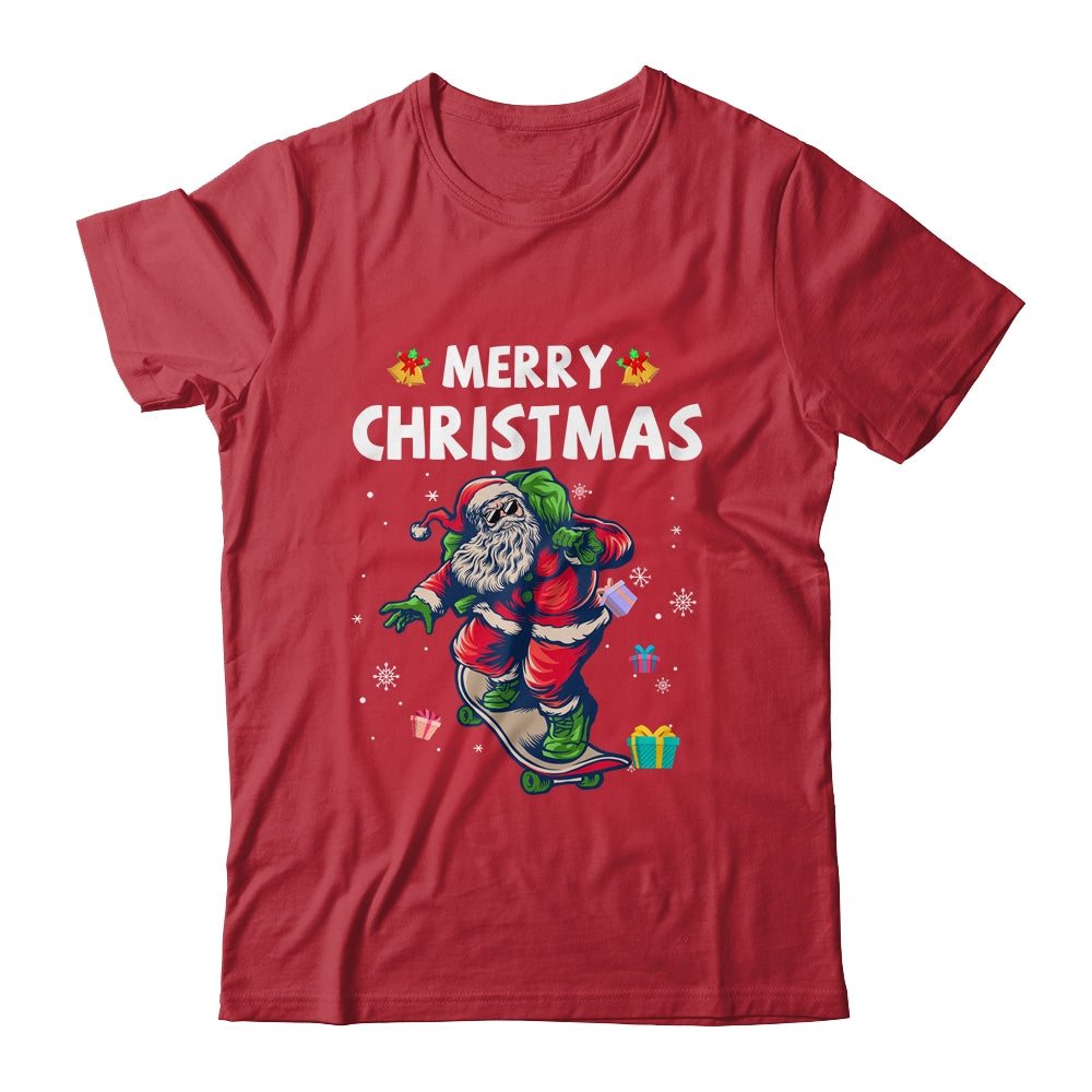 Christmas Skateboarding Santa Skater T-Shirt & Sweatshirt | Teecentury.com