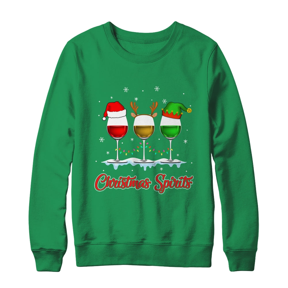 Christmas Spirits Glasses Of Wine Xmas Holidays Party T-Shirt & Sweatshirt | Teecentury.com