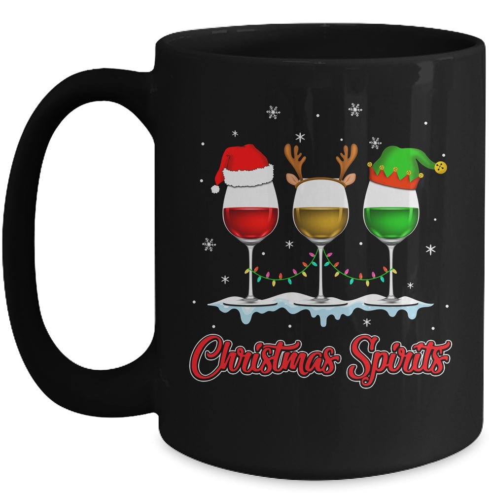 Christmas Spirits Glasses Of Wine Xmas Holidays Party Mug Coffee Mug | Teecentury.com
