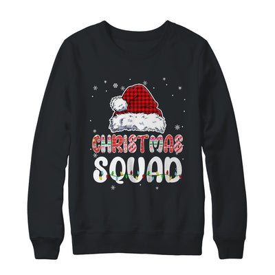 Christmas Squad Family Group Matching Red Plaid Santa Shirt & Sweatshirt | teecentury