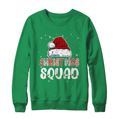 Christmas Squad Family Group Matching Red Plaid Santa Shirt & Sweatshirt | teecentury