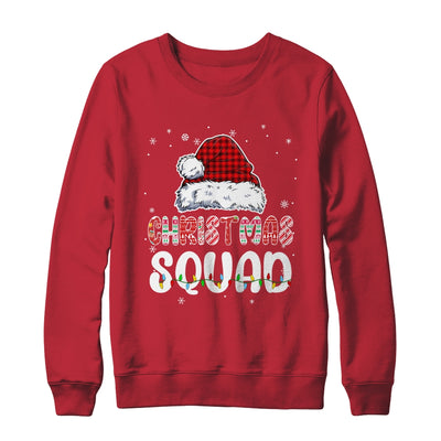 Christmas Squad Family Group Matching Red Plaid Santa Shirt & Sweatshirt | teecentury