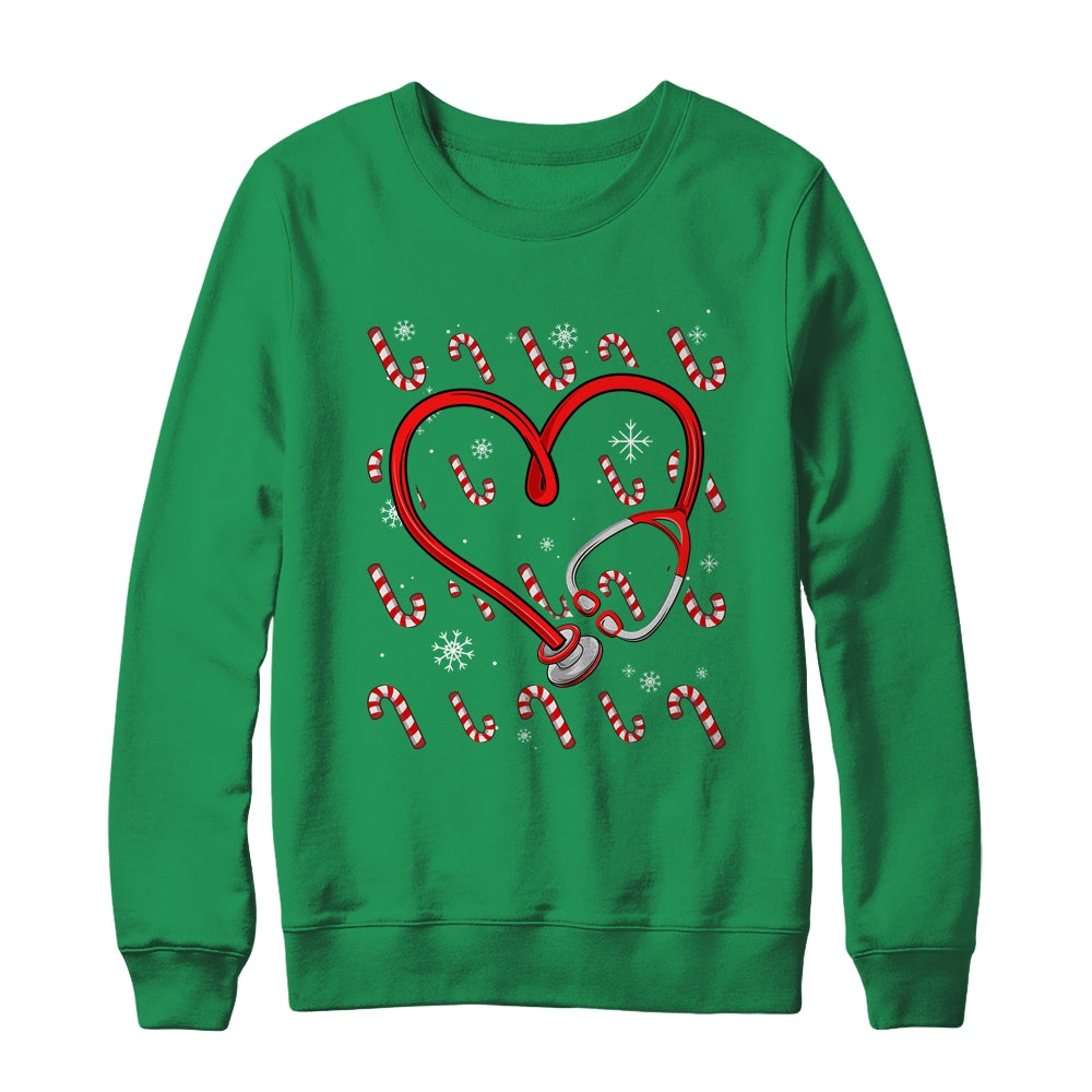 Christmas Stethoscope Nurse Xmas Nursing Scrub Top Women Shirt & Sweatshirt | teecentury