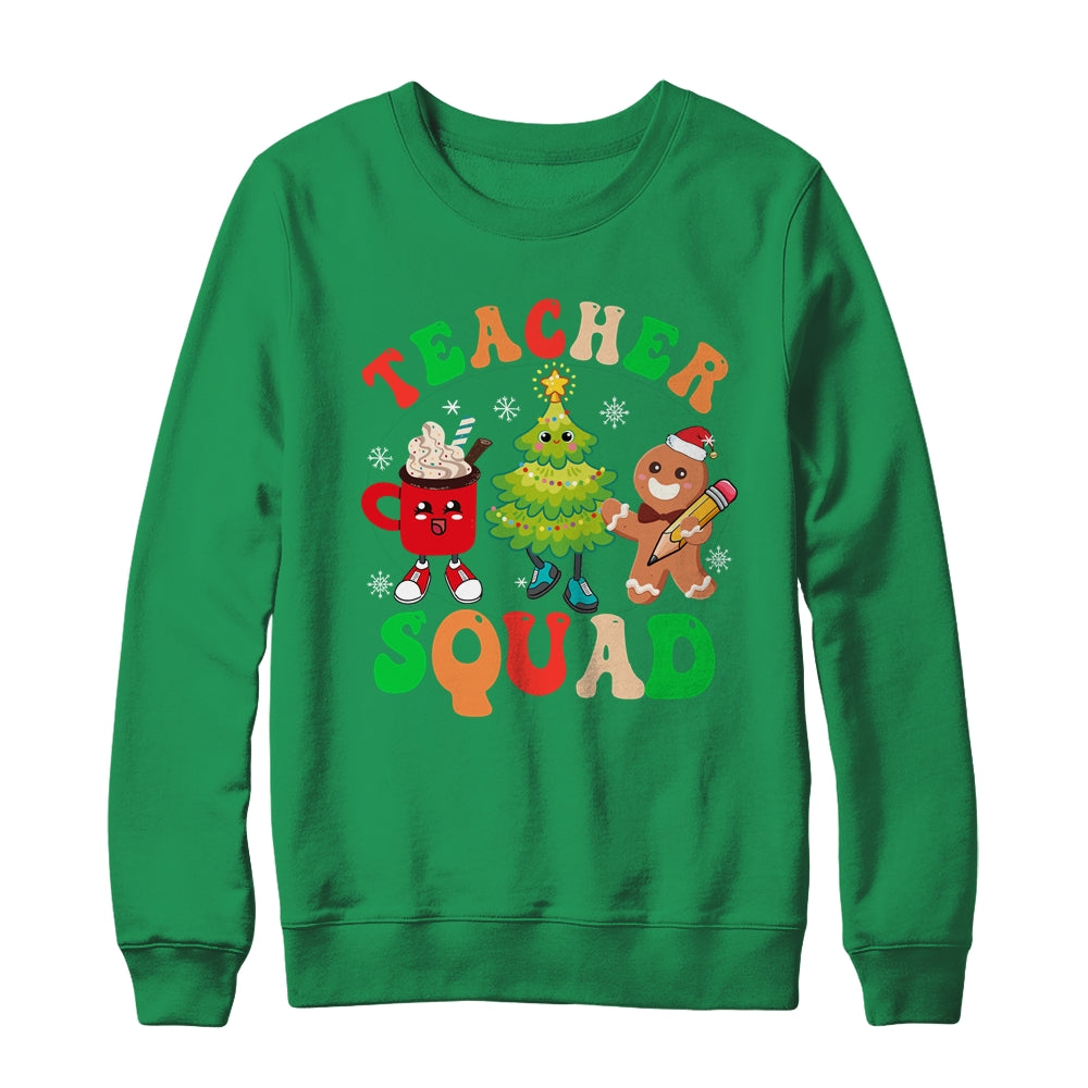 Christmas Teacher Squad Retro Groovy Xmas Teacher Women Shirt & Sweatshirt | teecentury