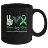 Cirrhosis Awareness Awareness Peace Love Cure Leopard Mug Coffee Mug | Teecentury.com