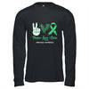 Cirrhosis Awareness Peace Love Cure Leopard T-Shirt & Hoodie | Teecentury.com