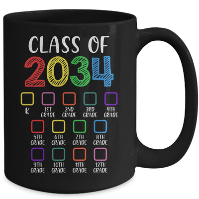 Class Of 2034 Checklist Grow With Me Kindergarten Graduation Mug Coffee Mug | Teecentury.com