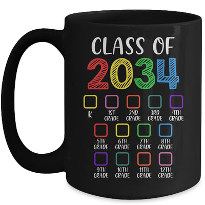 Class Of 2034 Checklist Grow With Me Kindergarten Graduation Mug Coffee Mug | Teecentury.com