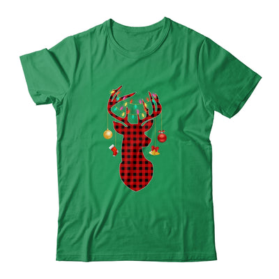 Classic Red Black Christmas Buffalo Plaid Deer T-Shirt & Sweatshirt | Teecentury.com