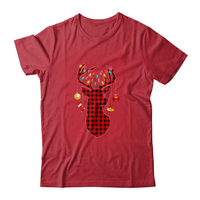 Classic Red Black Christmas Buffalo Plaid Deer T-Shirt & Sweatshirt | Teecentury.com