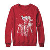Coffee Drinking Skeleton Christmas Skull Santa Hat Xmas Shirt & Sweatshirt | teecentury