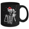 Coffee Drinking Skeleton Christmas Skull Santa Hat Xmas Mug | teecentury