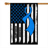 Colon Cancer Awareness America Flag Blue Ribbon Flag | Teecentury.com