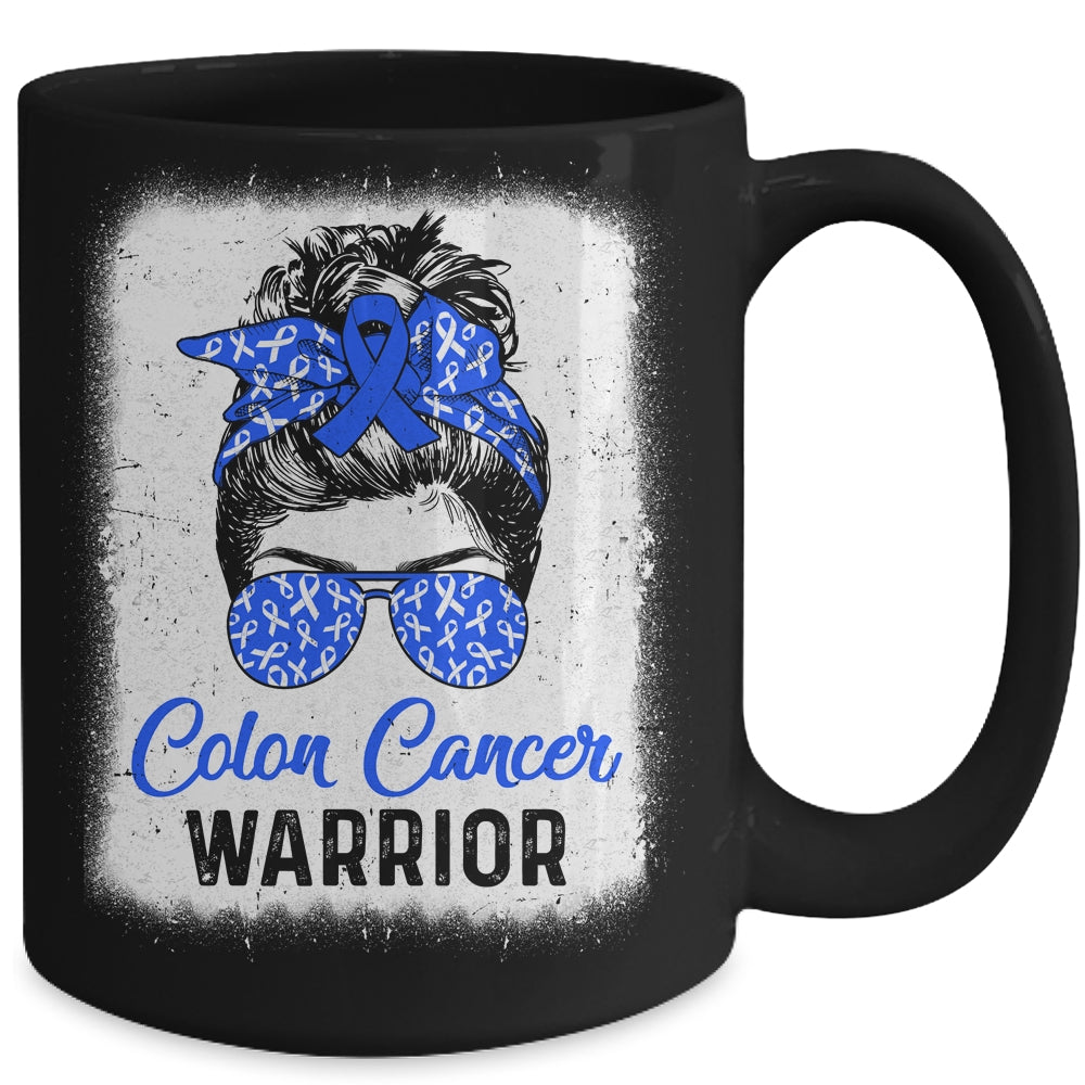Colon Cancer Awareness Colorectal Cancer Messy Bun Mug | teecentury