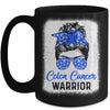Colon Cancer Awareness Colorectal Cancer Messy Bun Mug | teecentury