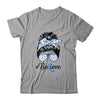 Colon Cancer Awareness Messy Bun Warrior Believe Blue T-Shirt & Tank Top | Teecentury.com
