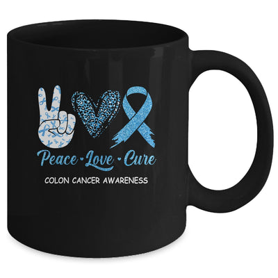 Colon Cancer Awareness Peace Love Cure Leopard Mug Coffee Mug | Teecentury.com