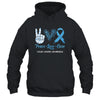 Colon Cancer Awareness Peace Love Cure Leopard T-Shirt & Hoodie | Teecentury.com