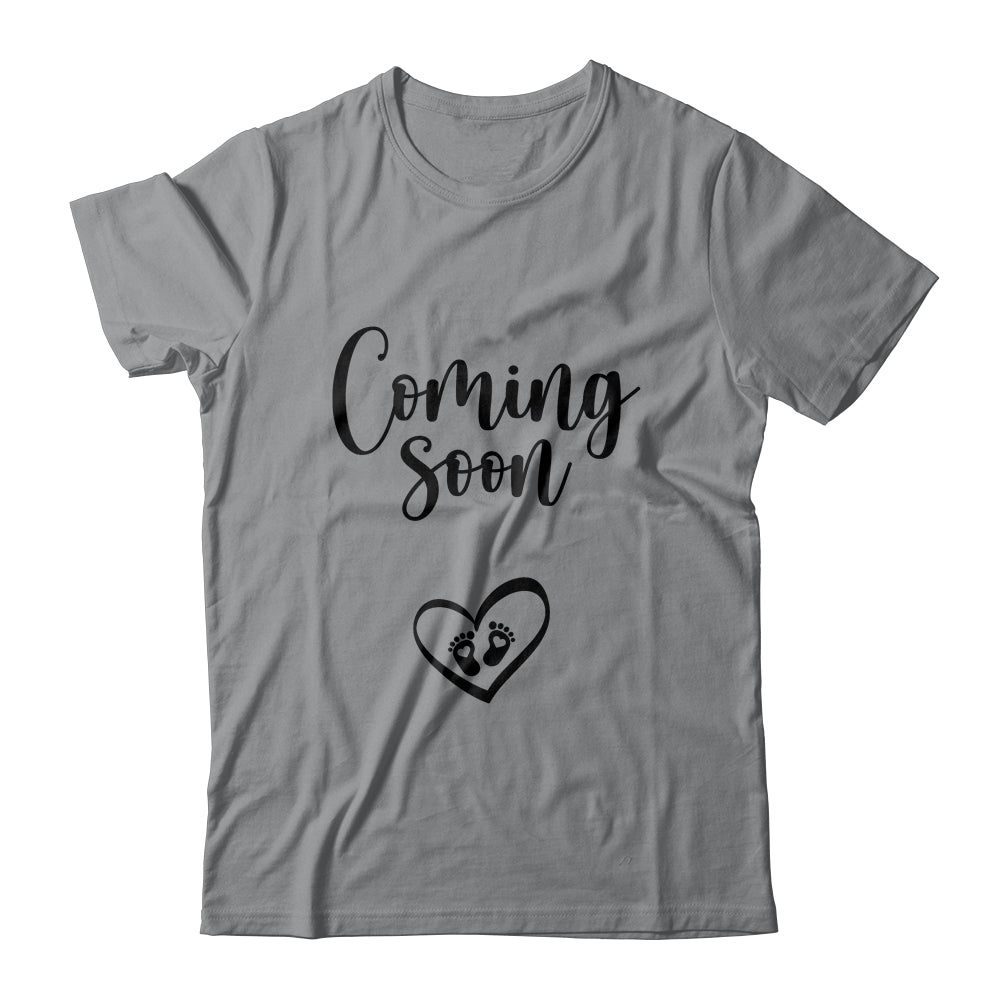 Coming Soon Tiny Human Reveal Pregnancy Announcement T-Shirt & Tank Top | Teecentury.com