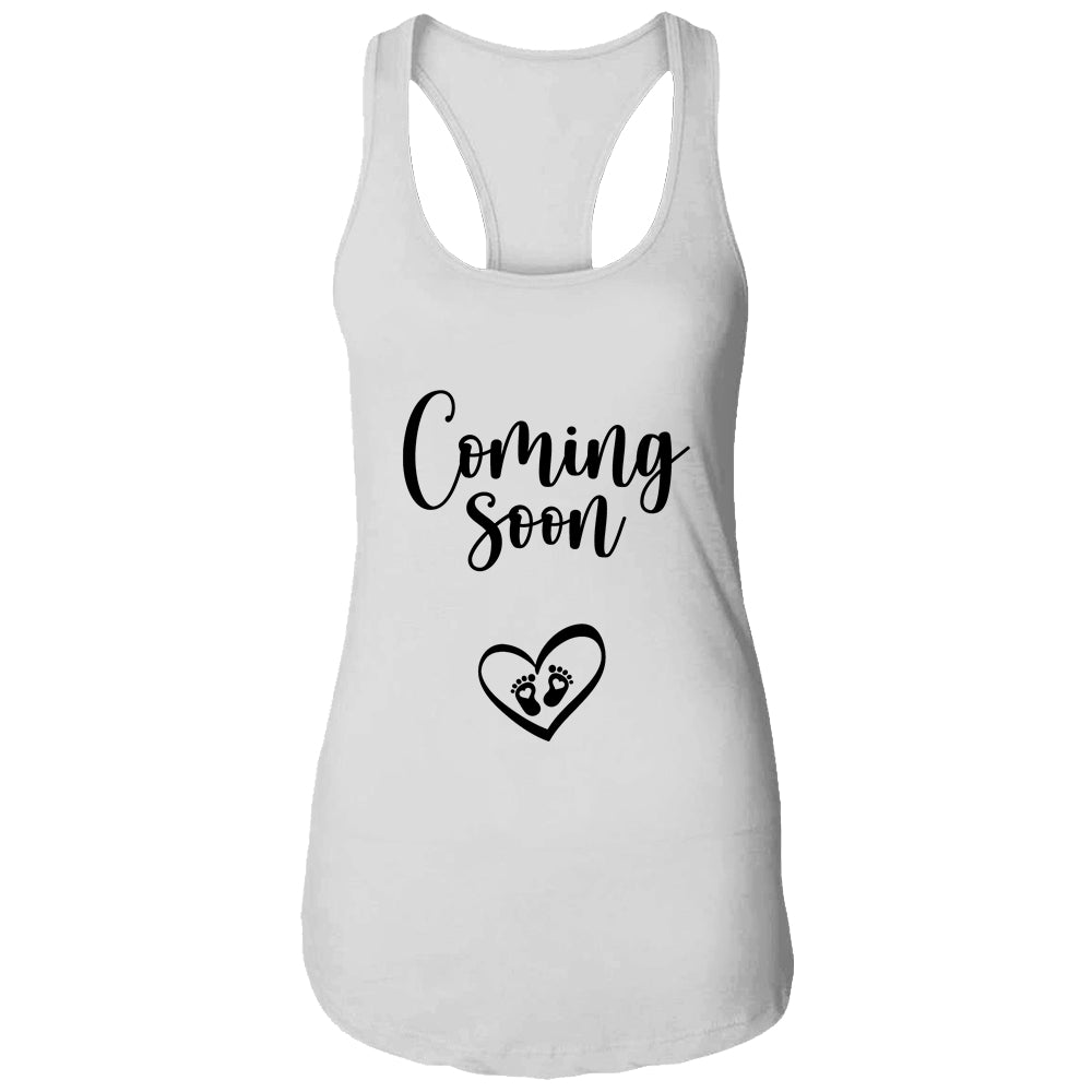 Coming Soon Tiny Human Reveal Pregnancy Announcement T-Shirt & Tank Top | Teecentury.com