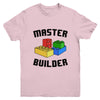 Cool Master Builder Funny Building Blocks Women Men Youth Shirt | teecentury