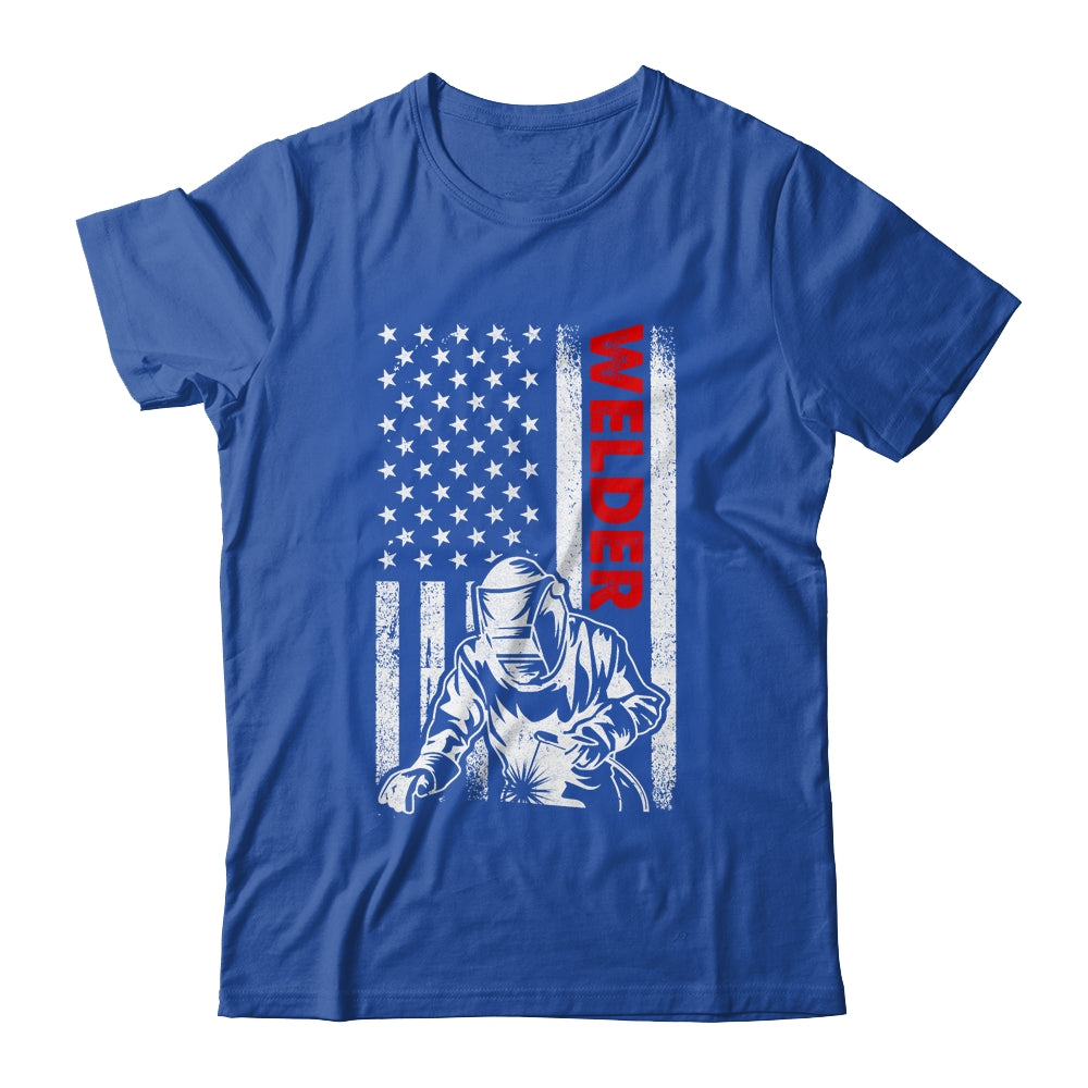 Cool Welder Design For Men Welder Welding Metalwork Us Flag Shirt & Hoodie | teecentury