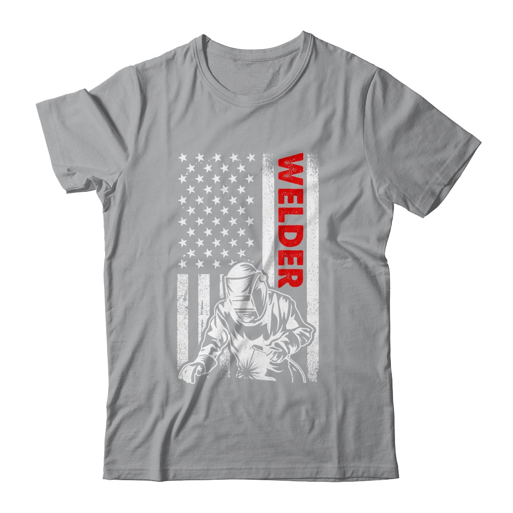 Cool Welder Design For Men Welder Welding Metalwork Us Flag Shirt & Hoodie | teecentury