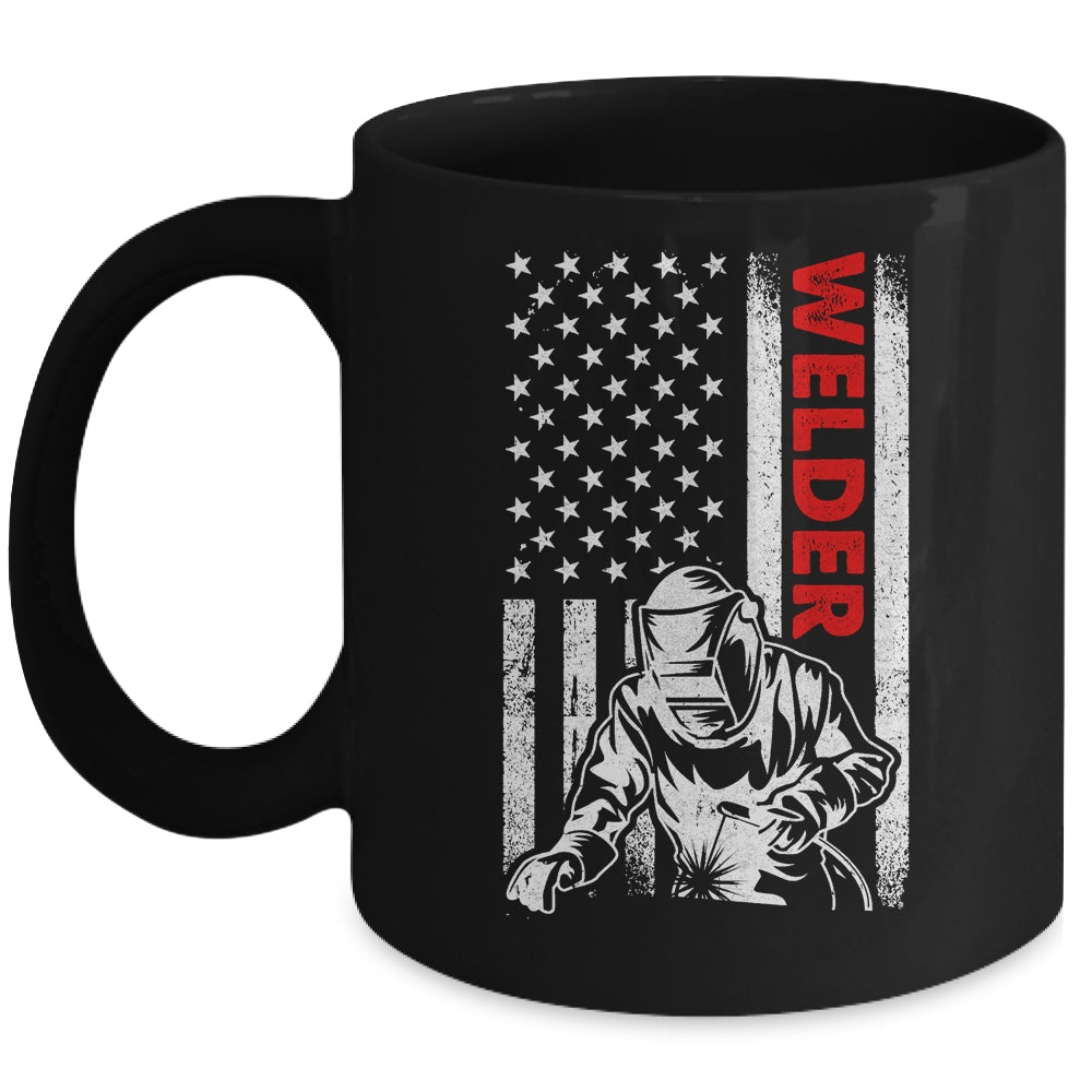 Cool Welder Design For Men Welder Welding Metalwork Us Flag Mug | teecentury