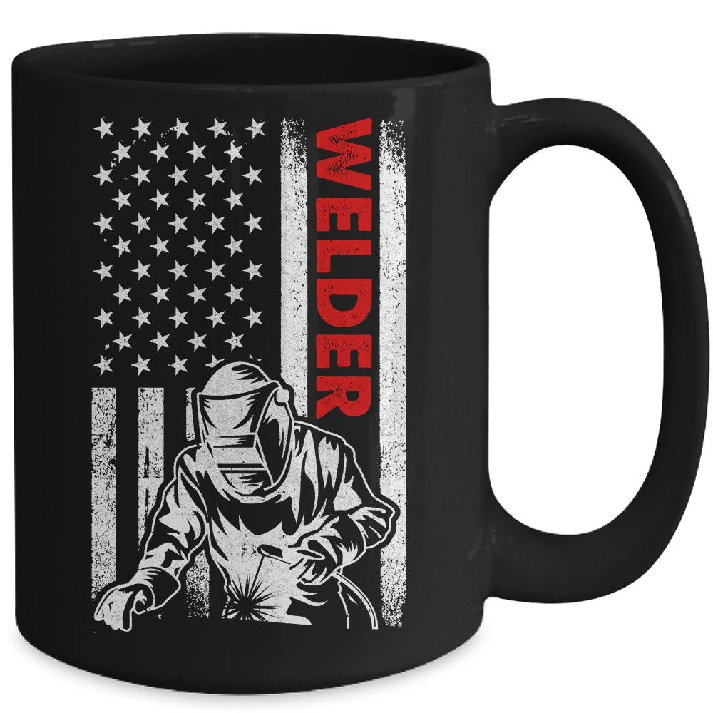 Cool Welder Design For Men Welder Welding Metalwork Us Flag Mug | teecentury