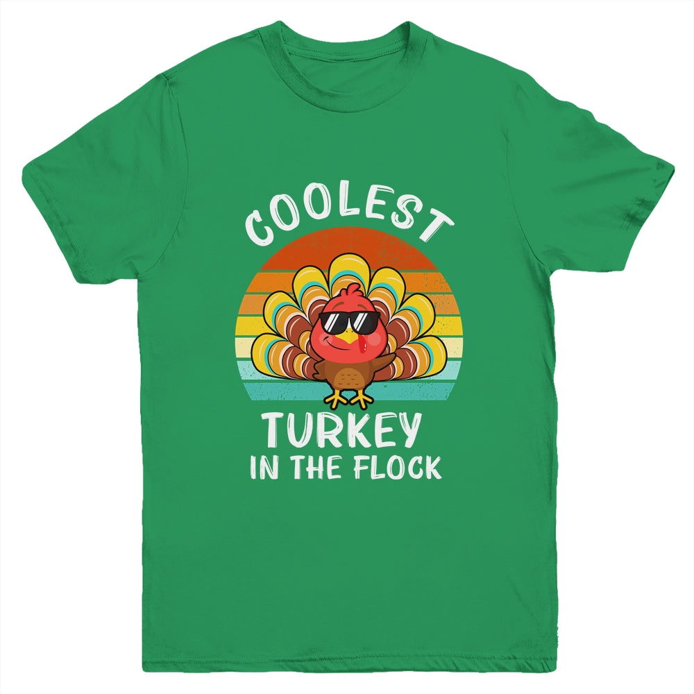 Coolest Turkey In The Flock Thanksgiving Boys Kids Youth Youth Shirt | Teecentury.com