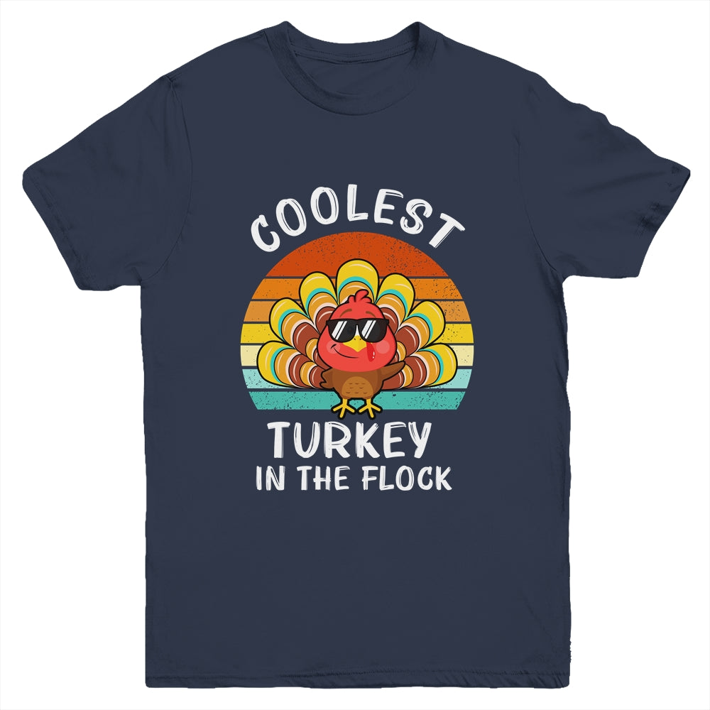 Coolest Turkey In The Flock Thanksgiving Boys Kids Youth Youth Shirt | Teecentury.com