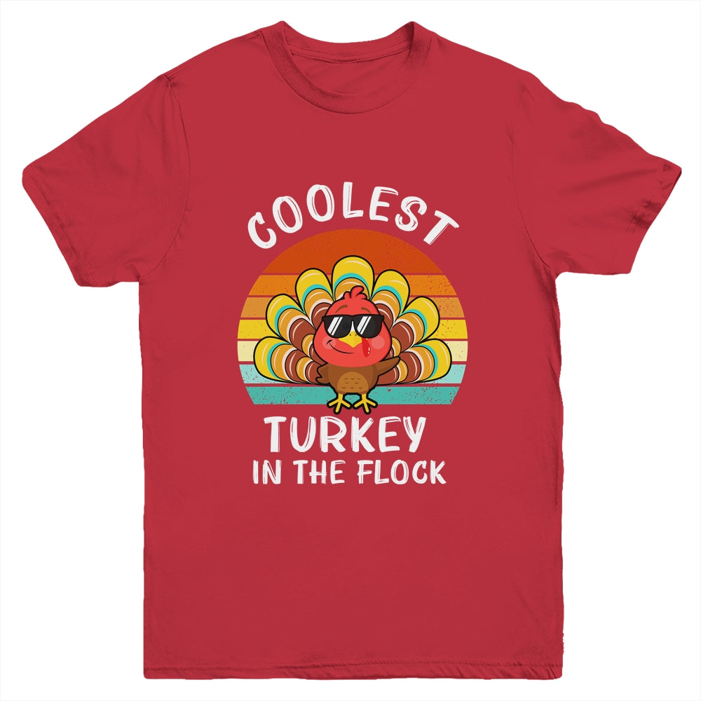 Coolest Turkey In The Flock Thanksgiving Boys Kids Youth Youth Shirt | Teecentury.com