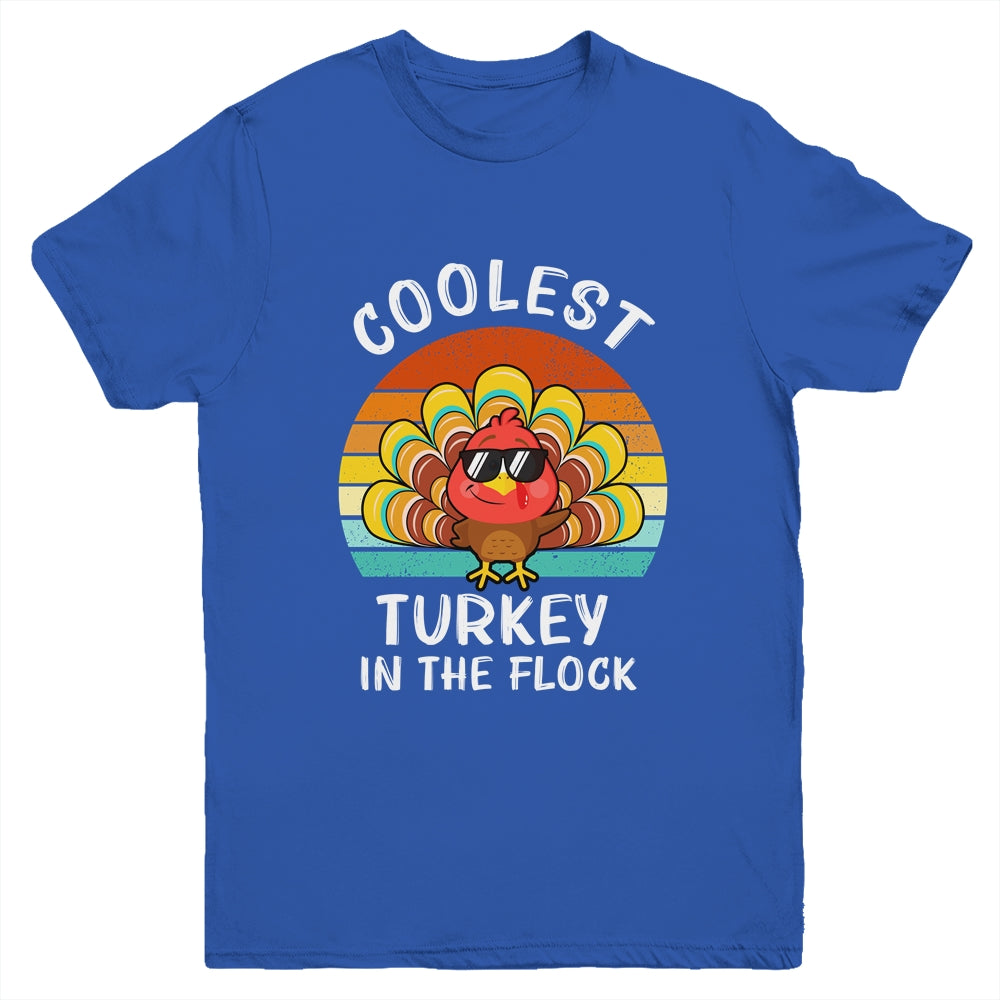 Coolest Turkey In The Flock Thanksgiving Boys Kids Youth Youth Shirt | Teecentury.com