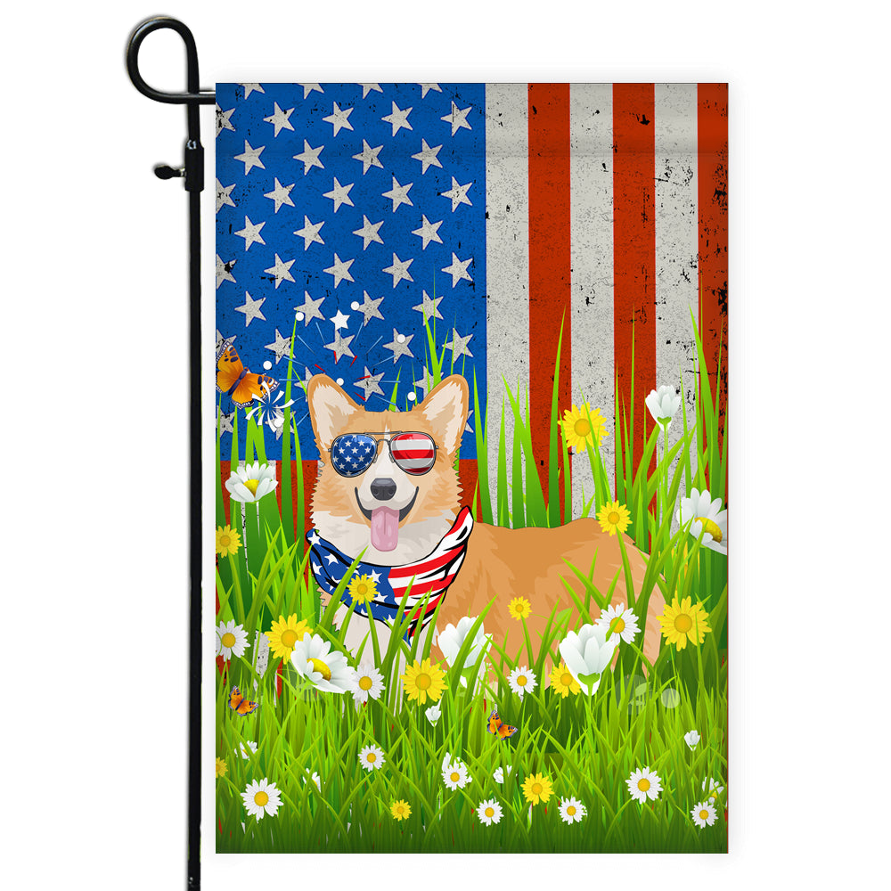 Corgi American USA Flag 4th of July Dog Lover On Independence Day | teecentury