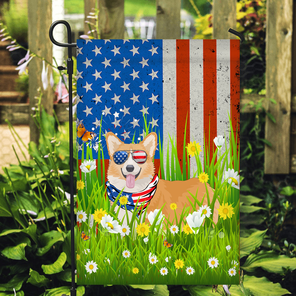 Corgi American USA Flag 4th of July Dog Lover On Independence Day | teecentury