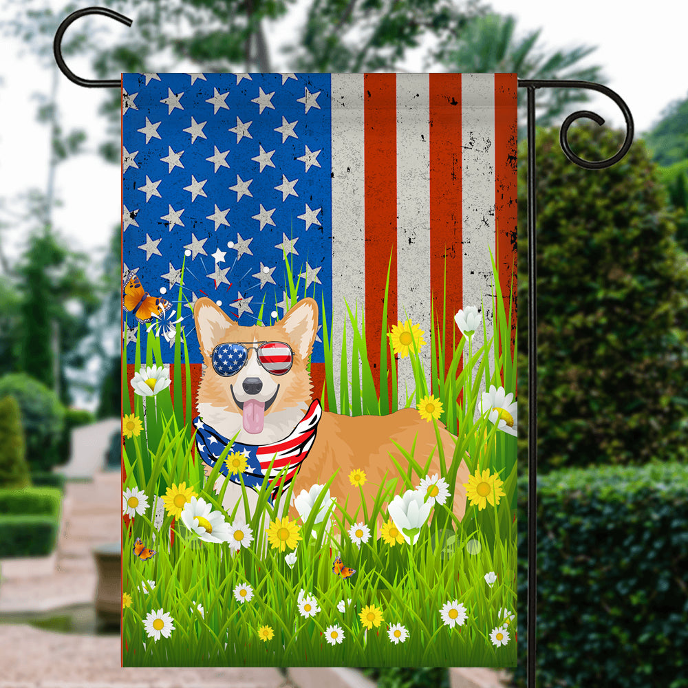 Corgi American USA Flag 4th of July Dog Lover On Independence Day | teecentury