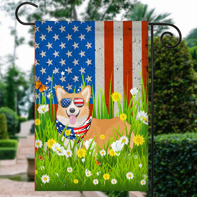 Corgi American USA Flag 4th of July Dog Lover On Independence Day | teecentury