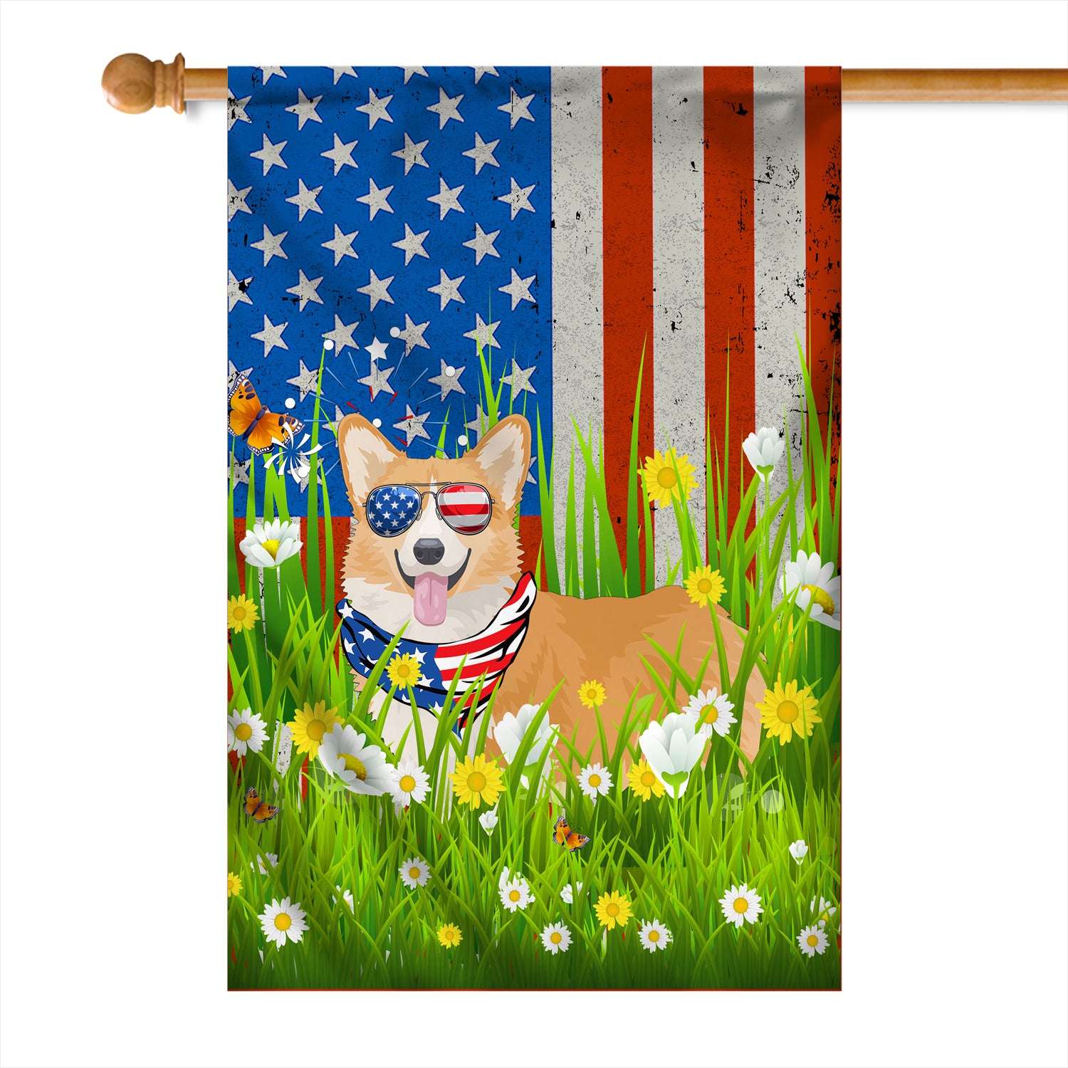 Corgi American USA Flag 4th of July Dog Lover On Independence Day | teecentury
