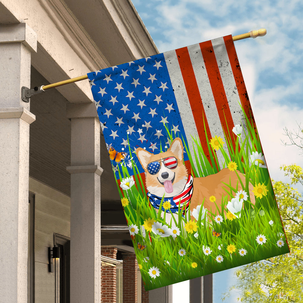 Corgi American USA Flag 4th of July Dog Lover On Independence Day | teecentury